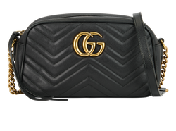 Small GG Marmont Camera Bag, Leather, Black, 520981, 2*